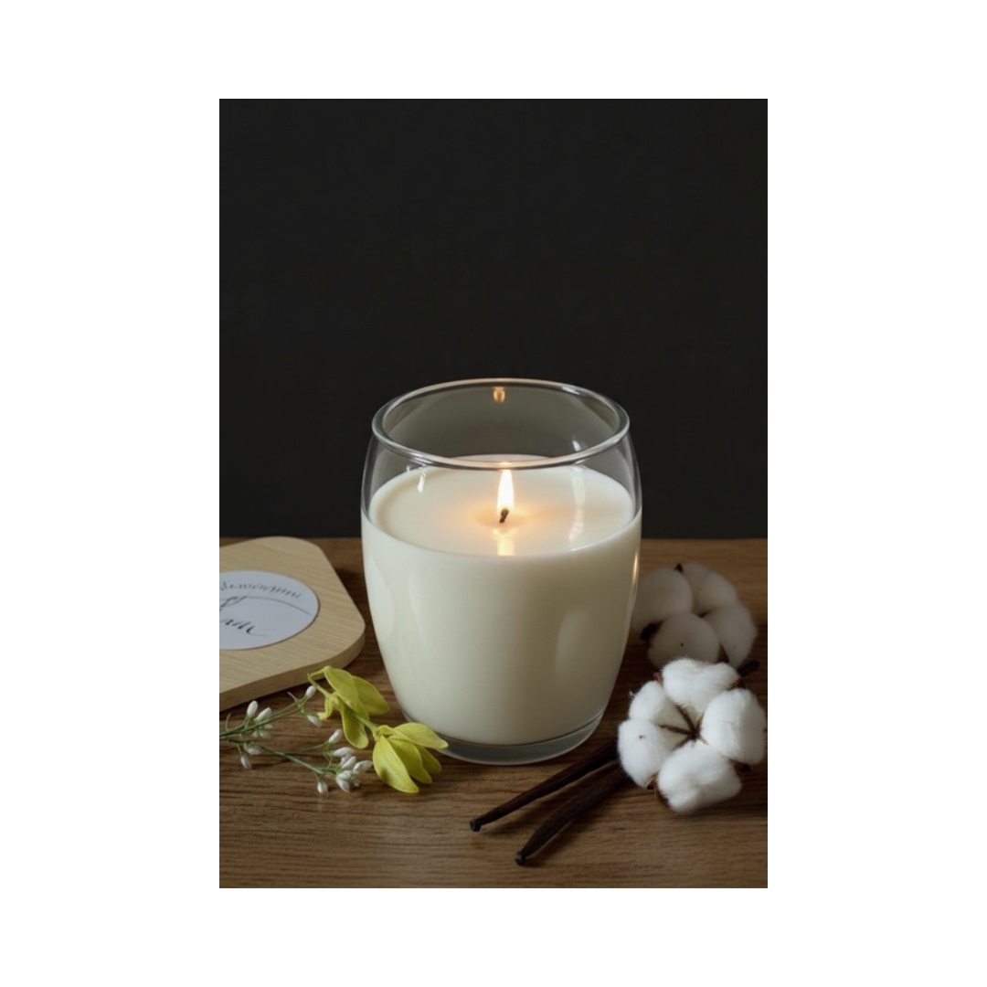 Bougie Soja 8oz Présence Sacrée | Ylang-Ylang Musc Blanc Vanille