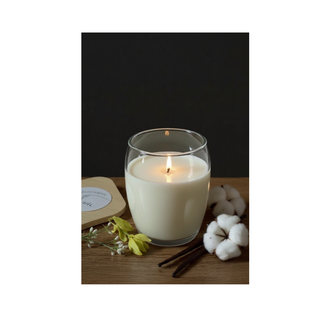 Bougie Soja 8oz Présence Sacrée | Ylang-Ylang Musc Blanc Vanille